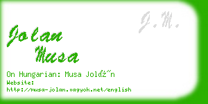 jolan musa business card